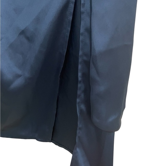 Fate Deep Blue Satin Midi Skirt Navy Blue Size Small - Picture 4 of 8